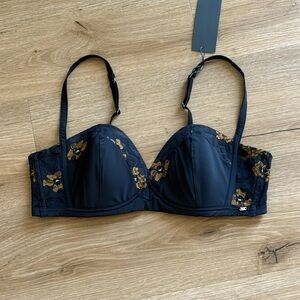 Savage X Fenty Feline Floral Lace Padded Bralette- Large